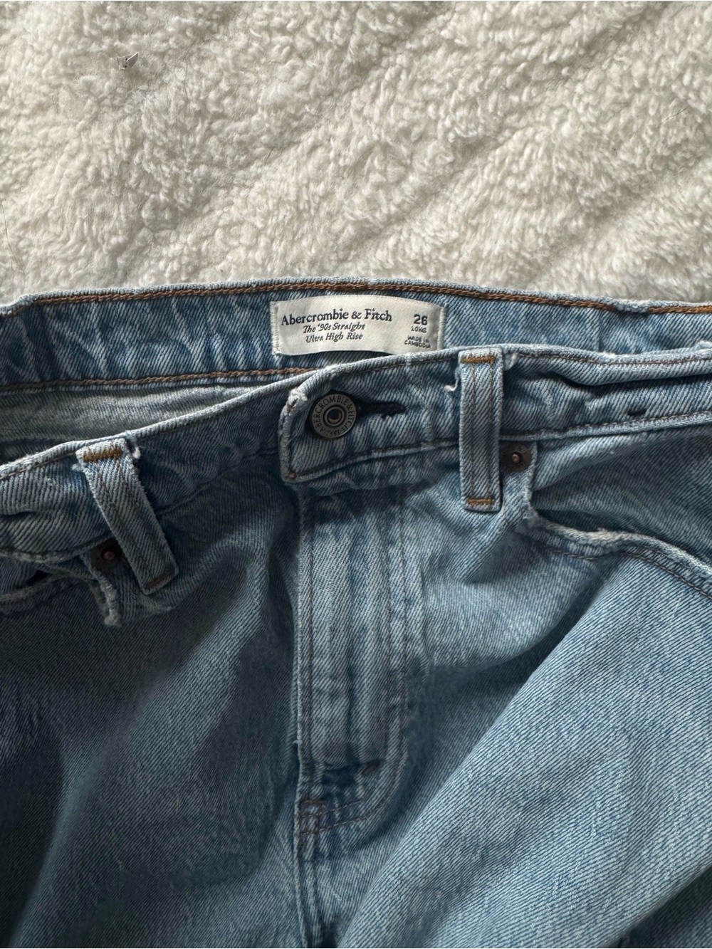 Curve Love Abercrombie & Fitch Ultra High Rise 90’s Straight Jeans Tall - Picture 3 of 4